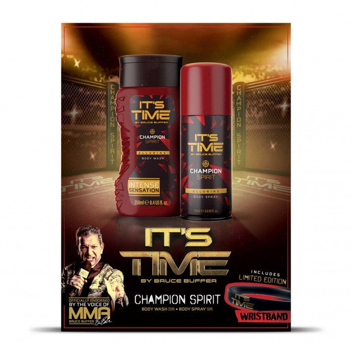 ITS TIME GIFTSET CHAMPION SPIRIT BODY WASH + BODY SPRAY + WRISTBAND