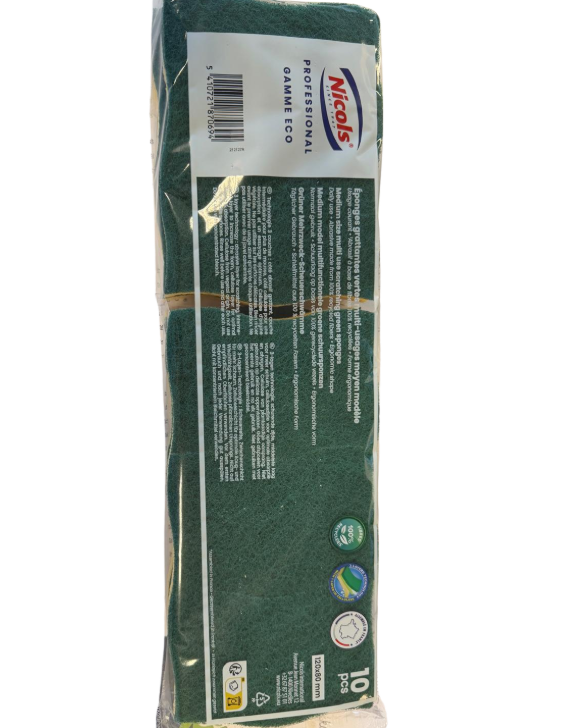 NICOLS PROFESSIONAL SCHUURSPONZEN GAMME ECO MIDDEL 10ST 120X80MM