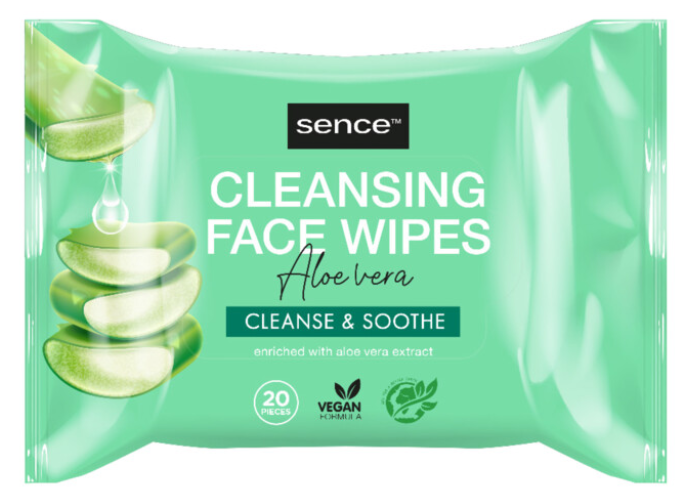 SENCE GEZICHTSREINIGINGSDOEKJES ALOE VERA 20ST