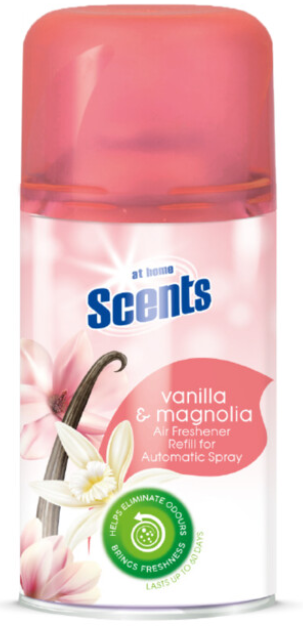 AT HOME SCENTS LUCHTVERFRISSER REFILL SPRAY 250ML VANILLA & MAGNOLIA