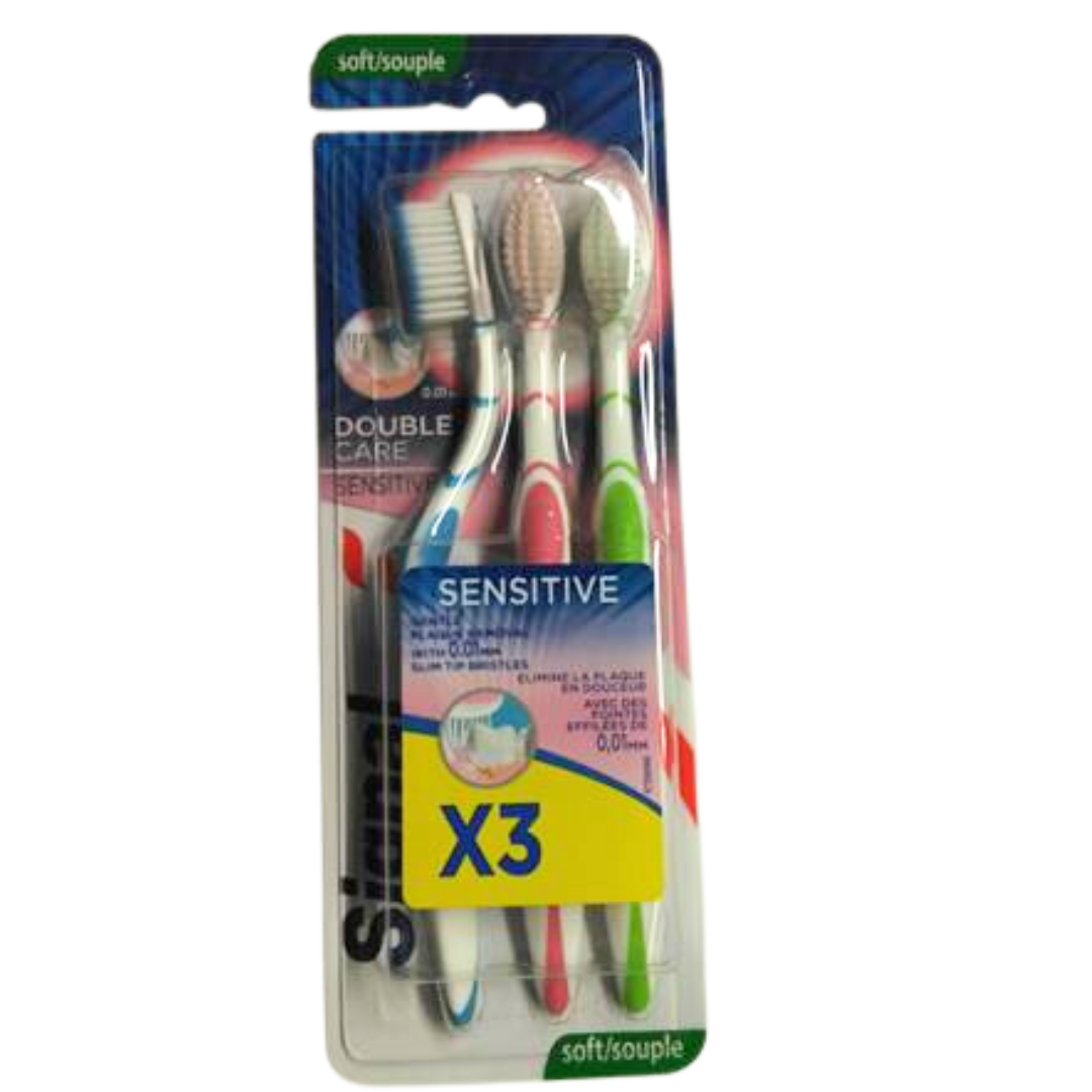 SIGNAL TANDENBORSTEL 3ST ZACHT DOUBLE CARE SENSITIVE