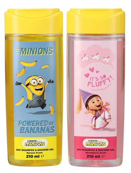 MINIONS DESPICABLE ME SHAMPOO & SHOWER GEL 210ML ASSORTIMENT 12ST
