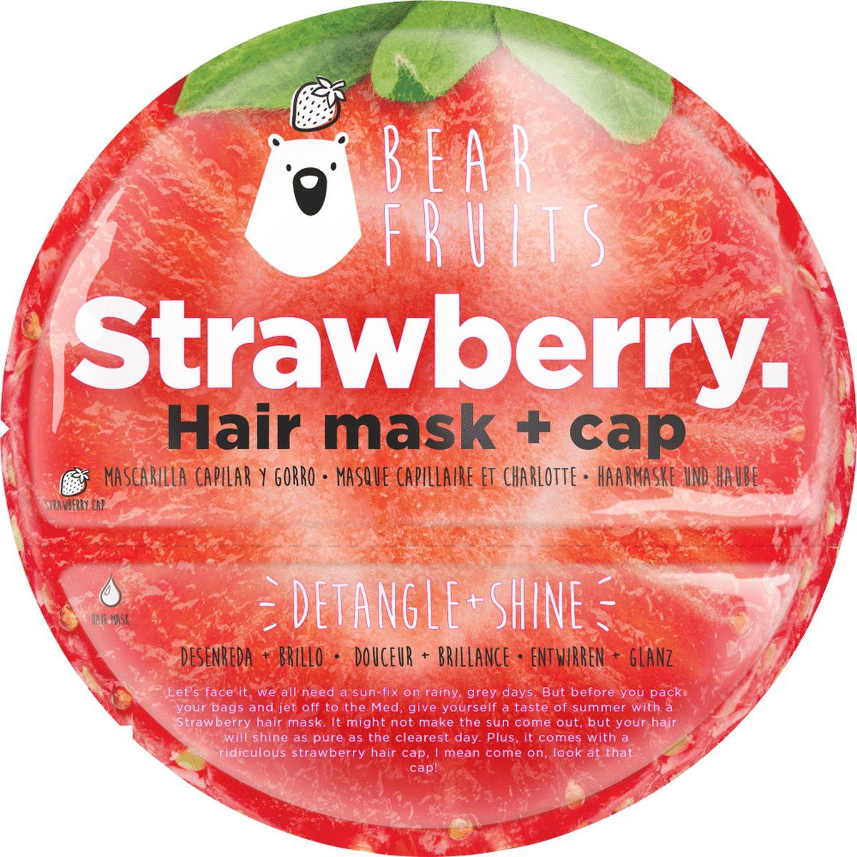 BEAR FRUITS STRAWBERRY REUSABLE CAP + HAIRMASK 20ML STRAWBERRY
