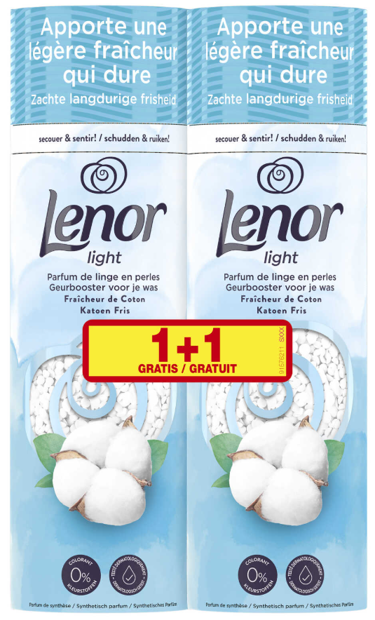 LENOR GEURPARELS KATOENFRIS 2X235GR 1+1GRATIS