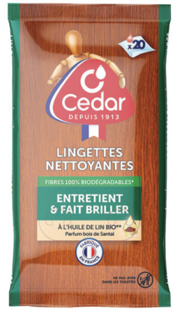 O'CEDAR REINIGINGSDOEKJES LIJNOLIE BOIS DE SANTAL 20PCS