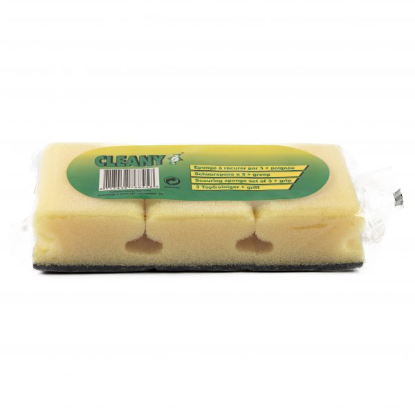 CLEANY SCHUURSPONS 3 ST + GREEP