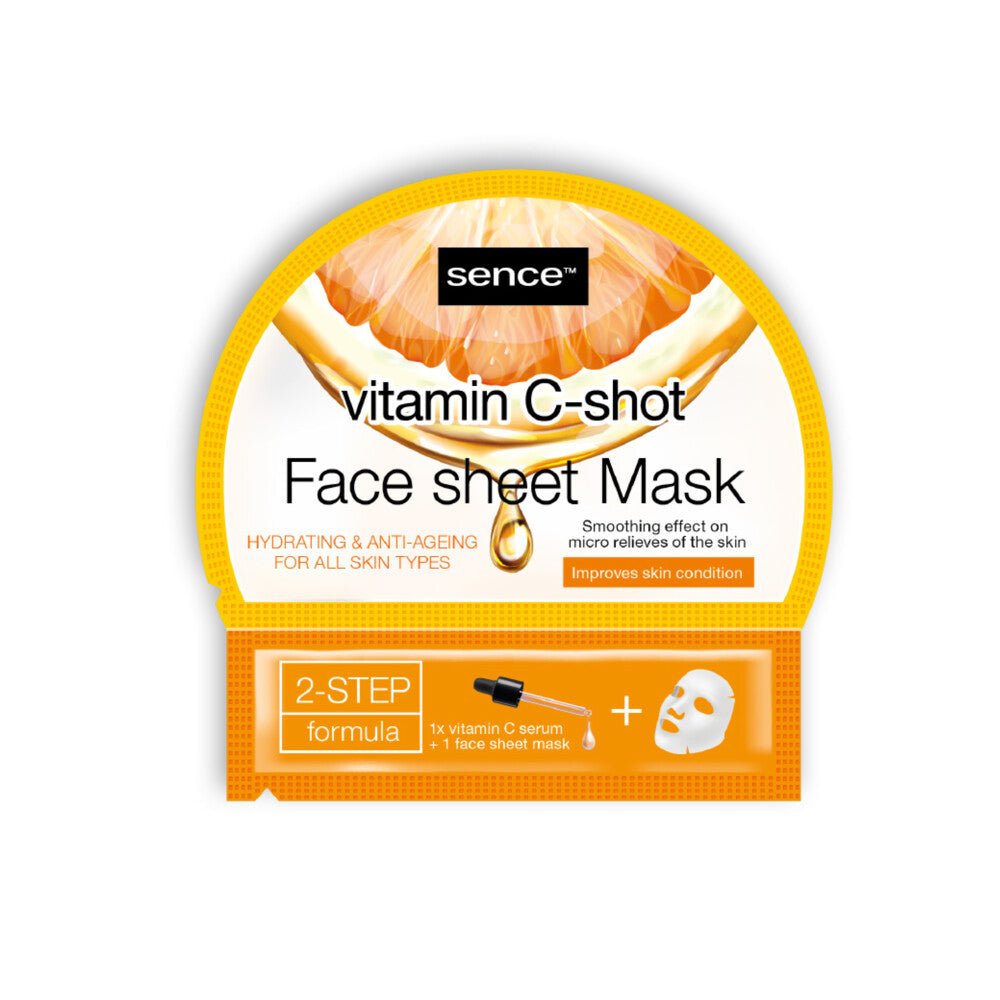 SENCE GEZICHT SHEET MASK VITAMIN C 20ML + SERUM SHOT 5ML