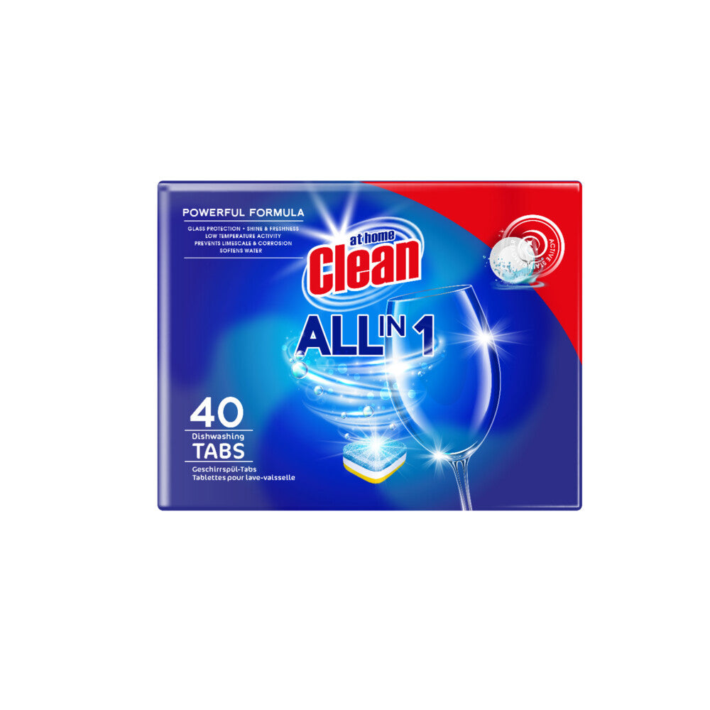AT HOME CLEAN VAATWASTABLETTEN 40 STUKS ALL IN 1