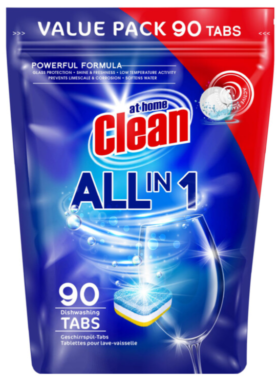 AT HOME CLEAN VAATWASTABLETTEN ALL IN1 90PCS
