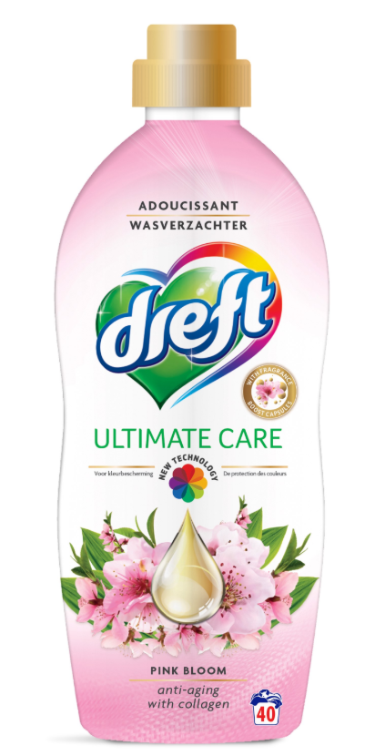 DREFT WASVERZACHTER ULTIMATE CARE PINK BLOOM 40SC 1L