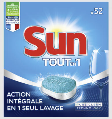 SUN VAATWASTABLETTEN TOUT EN 1 ACTION INTEGRALE 52 TABS