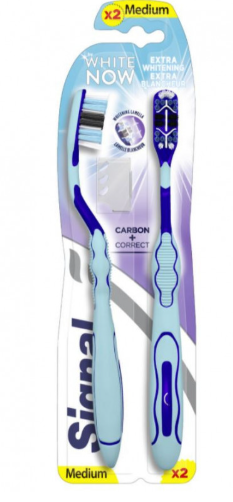 SIGNAL TANDENBORSTEL MEDIUM 2ST WHITE NOW CARBON + CORRECT