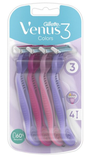 GILLETTE VENUS 3 WEGWERPBARE SCHEERMESJES 4ST 3-MES
