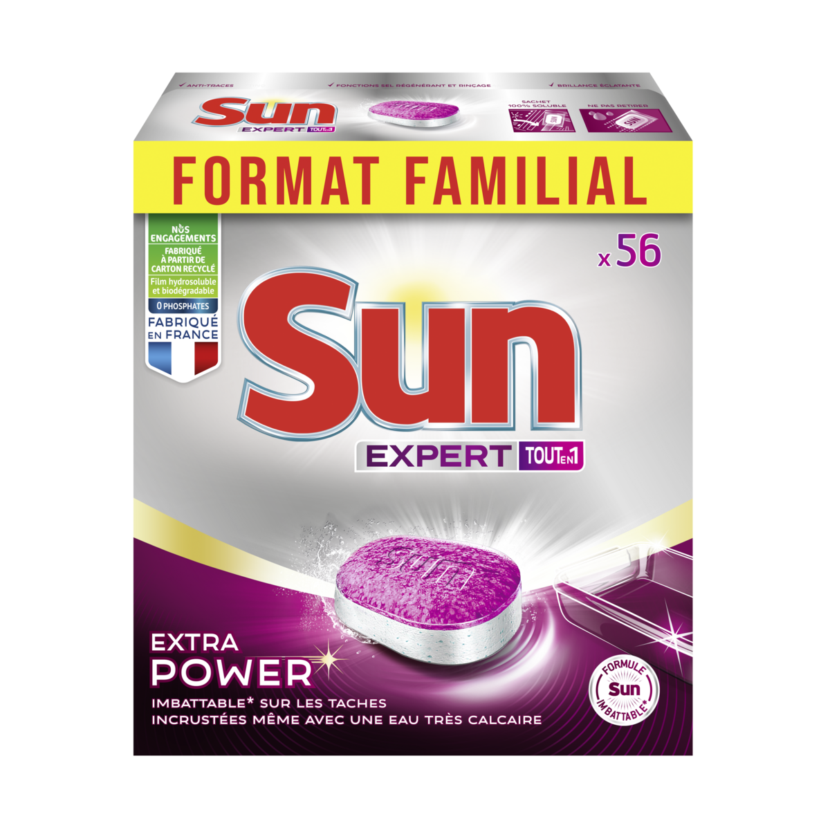 SUN VAATWASTABLETTEN 56 TABS TOUT EN 1 EXTRA POWER