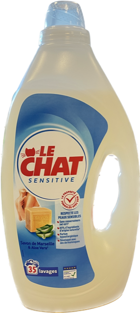 LE CHAT VLOEIBAAR WASMIDDEL SENSITIVE SAVON DE MARSEILLE & ALOE VERA 35 SC 1,575L