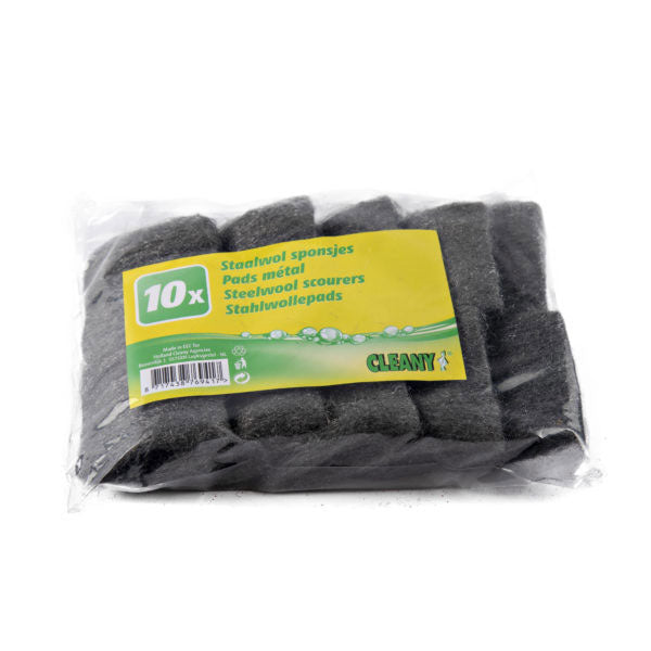 CLEANY STAALWOL SPONSJES 10 STUKS