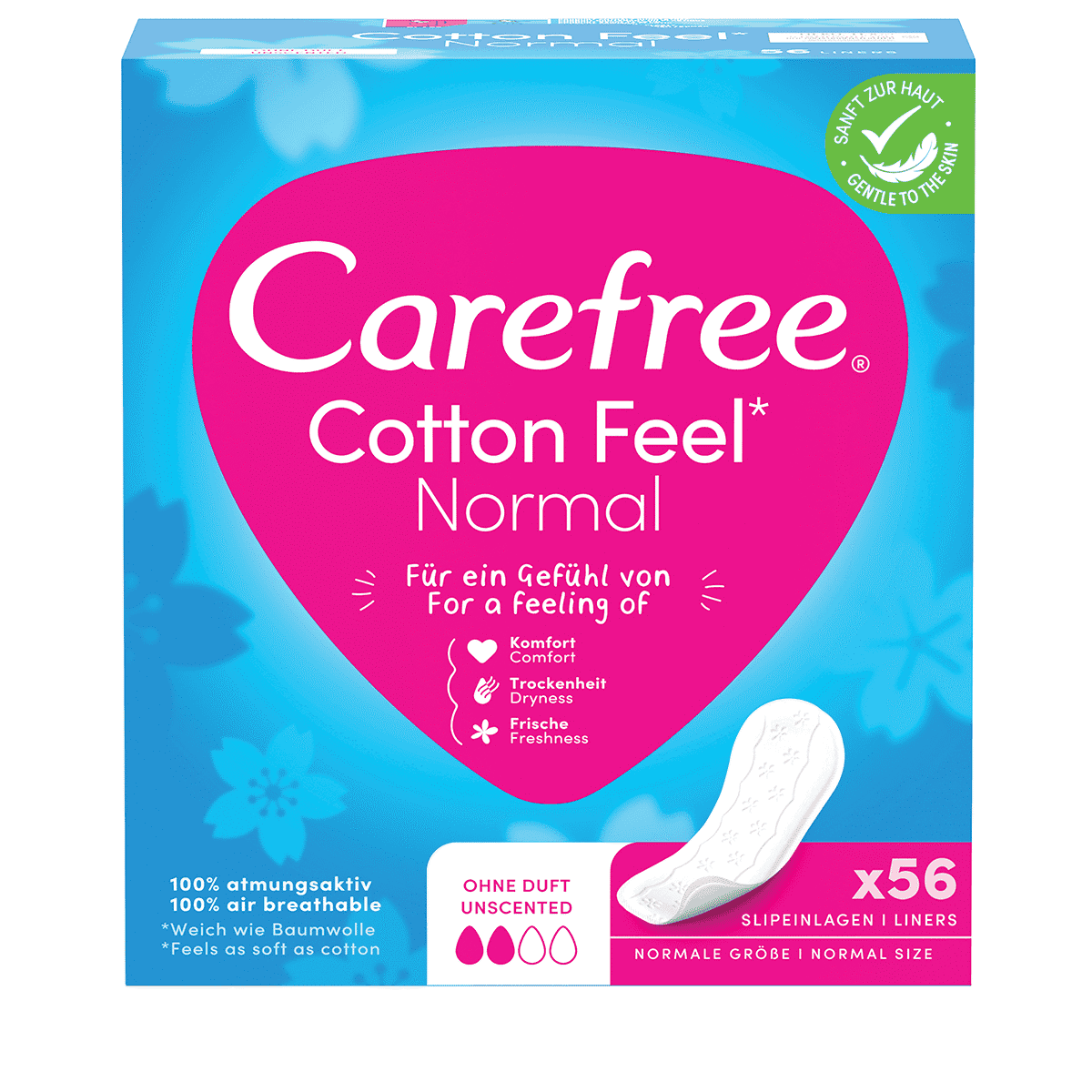CAREFREE INLEGKRUISJES NORMAAL 56 STUKS UNSCENTED