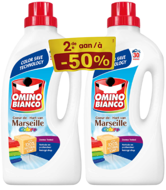 OMINO BIANCO VLOEIBAAR WASMIDDEL MARSEILLE COLOR 2X1500ML 30sc