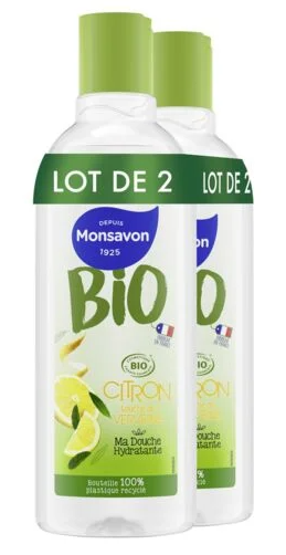 MONSAVON BIO DOUCHE CITRON & VERVEINE LOT DE 2X300ML