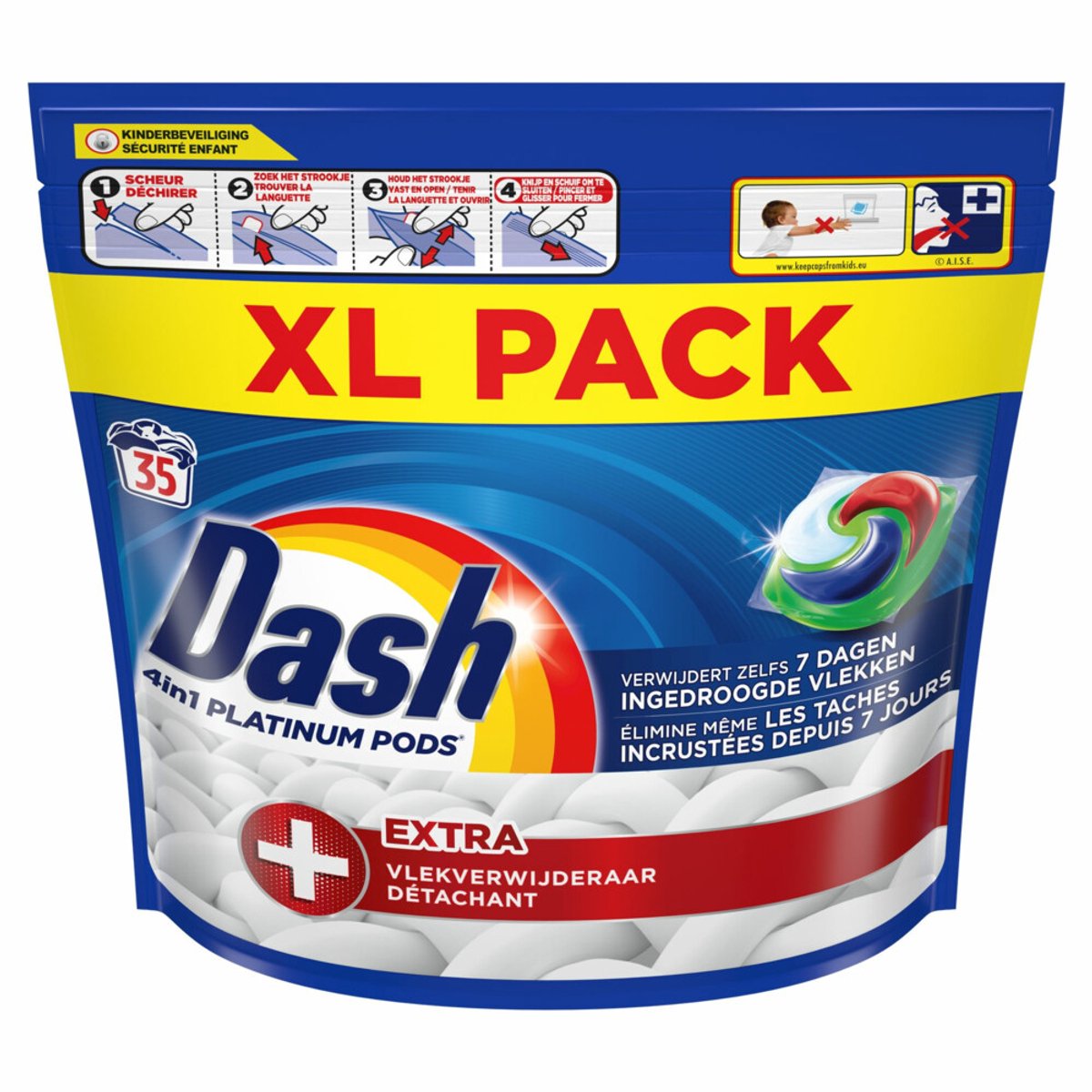 DASH 4IN1 PLATINUM PODS 35 X 23,3G EXTRA VLEKVERWIJDERAAR