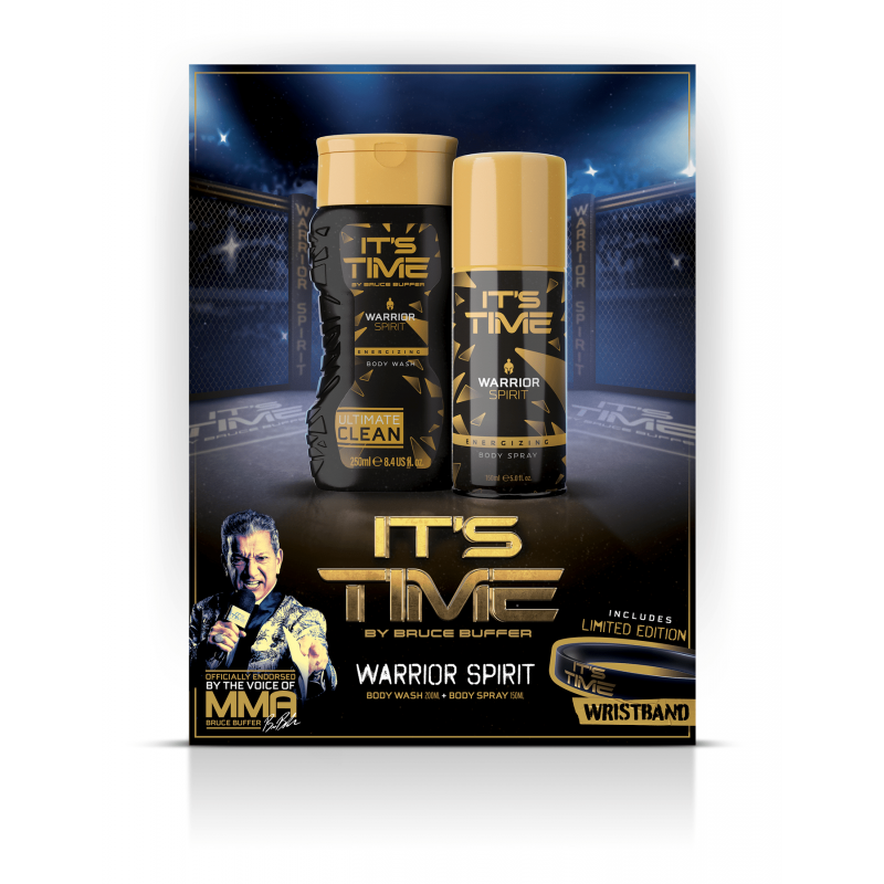 ITS TIME GIFTSET WARRIOR SPIRIT BODY WASH + BODY SPRAY + WRISTBAND