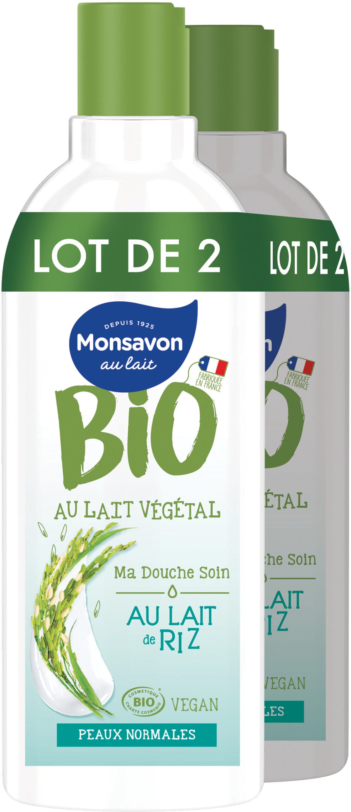 MONSAVON BIO DOUCHE AU LAIT DE RIZ 2 X 300ML PEAUX NORMALES