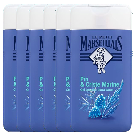LE PETIT MARSEILLAIS DOUCHE 6-PACK 250ML PIN BIO & CRISTE MARINE