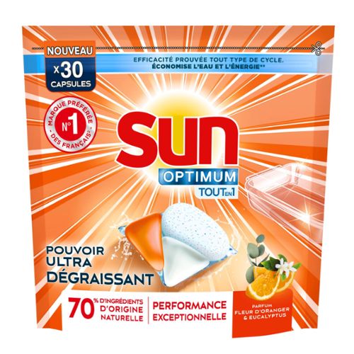 SUN OPTIMUM VAATWASTABLETTEN 30 STUKS FLEUR D'ORANGER & EUCALYPTUS