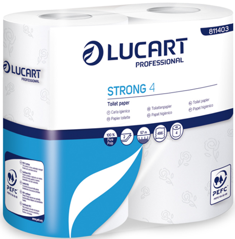 TOILETPAPIER STRONG LUCART 2-L 14 X 4 ROLLEN 500 VEL (811403I)