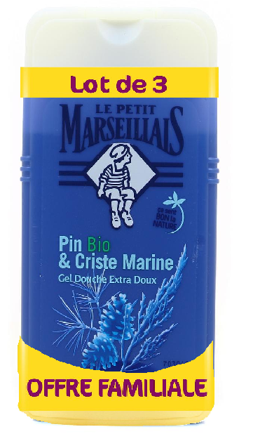 LE PETIT MARSEILLAIS GEL DOUCHE LOT DE 3 X 250ML PIN BIO & CRISTE MARINE