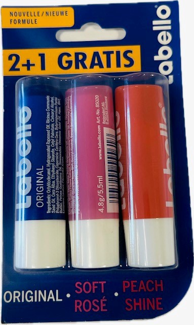 LABELLO ORIGINAL SOFT PEACH 5,5ML 2+1 GRATIS