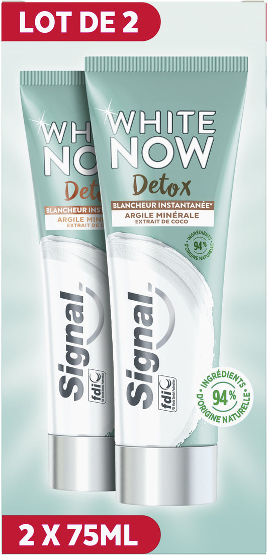 SIGNAL TANDPASTA WHITE NOW DETOX LOT DE 2 EXTRAIT DE COCO