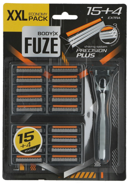 BODY-X FUZE SCHEERMESJES TRIPLE BLADES 15+4ST