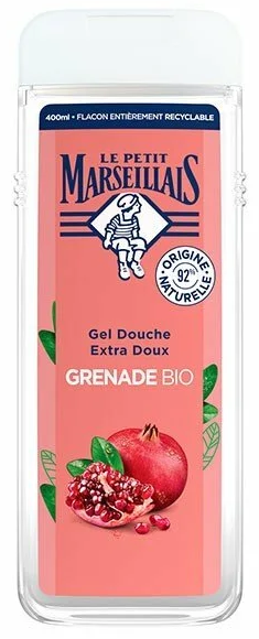 LE PETIT MARSEILLAIS DOUCHE 400ML GRANAATAPPEL TRANSPARANT