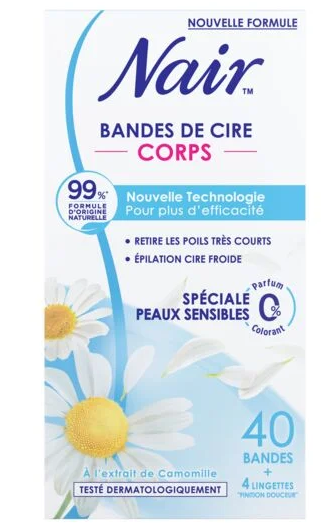 NAIR KOUDE WAX STRIPS CAMOMILLE 40 ST LICHAAM