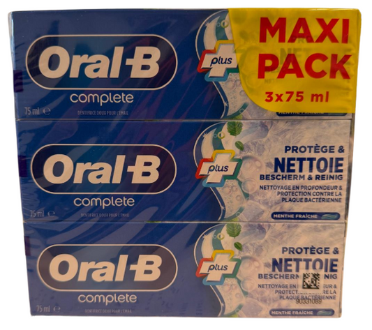 ORAL-B COMPLETE TANDPASTA 3X75ML BESCHERM & REINIG FRISSE MUNT