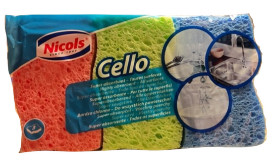 NICOLS SPONSEN CELLO 3ST SUPER ABSORBERENT ALLE OPPERVLAKKEN (511437)