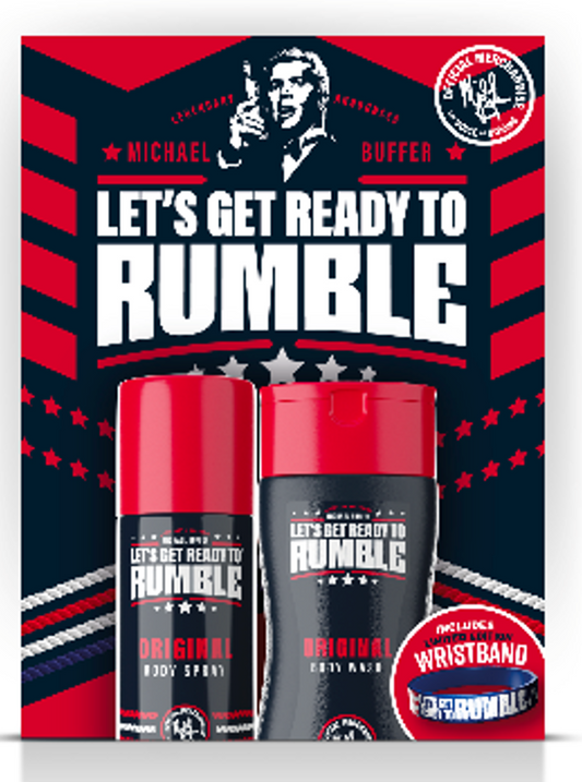 LETS GET READY TO RUMBLE GIFTSET ORIGINAL  BODY SPRAY + BODY WASH + WRISTBAND