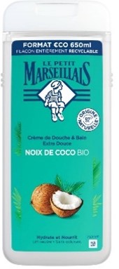 LE PETIT MARSEILLAIS DOUCHE & BAD 650ML COCO TRANSPARANT