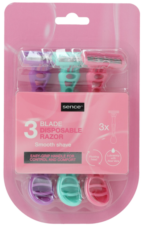 SENCE WEGWERPBARE SCHEERMESJES 3ST TRIPLE BLADES