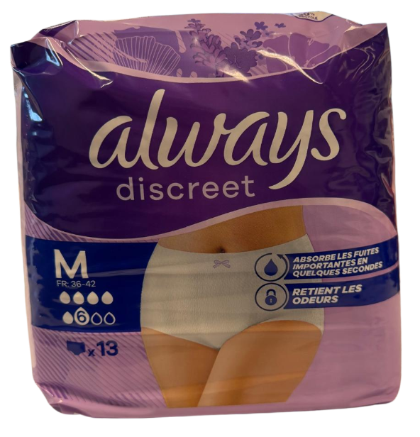 ALWAYS DISCREET BROEKJES 13PCS MAAT M (36-42)