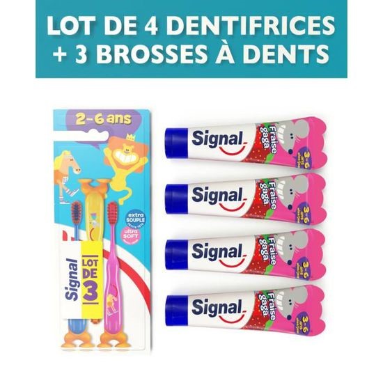 SIGNAL MIXDOOS KIDS 4 X TANDPASTA + 1 X  TANDENBORSTEL ( 3-PACK)