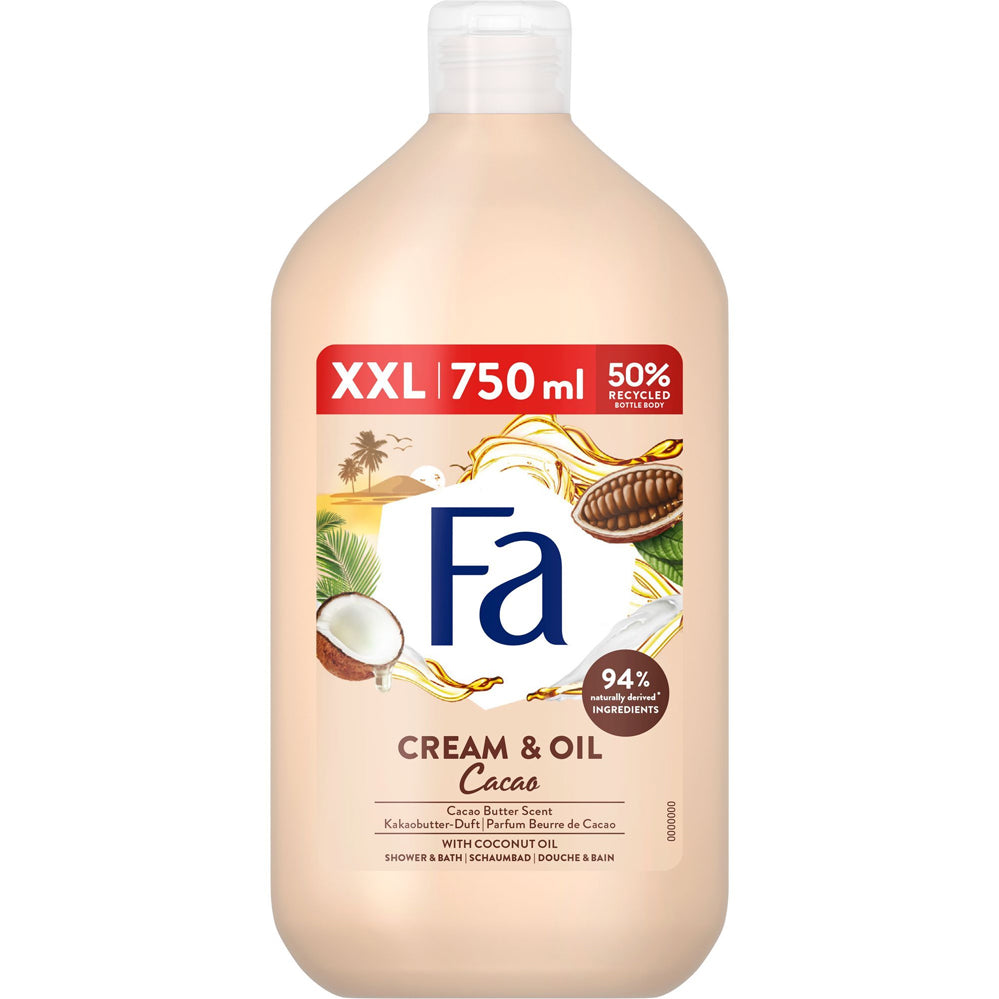 FA SHOWER CREAM & OIL CACAO 750ML XXL