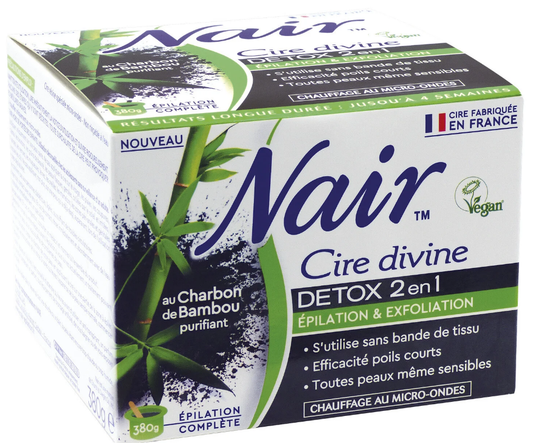 NAIR CIRE DIVINE 380GR DETOX 2 EN 1 CHARBON DE BAMBOU