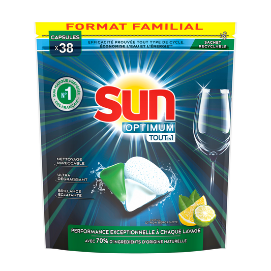 SUN OPTIMUM VAATWASTABLETTEN 38 STUKS CITRON BERGAMOTE