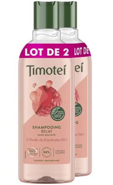 TIMOTEI SHAMPOO ECLAT FRAMBOOS 2X300ML GEKLEURD HAAR