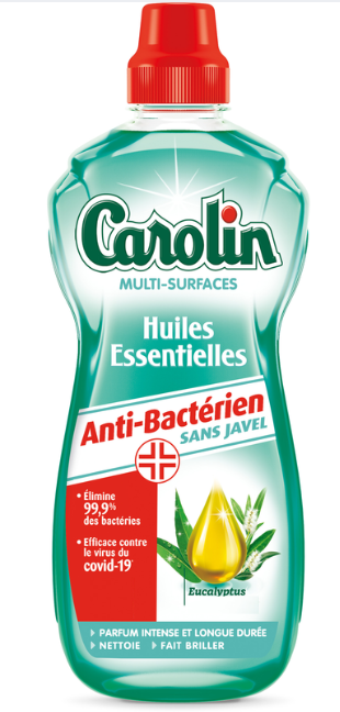 CAROLIN ALLESREINIGER ANTI BACTERIEN SANS JAVEL EUCALYPTUS 1L