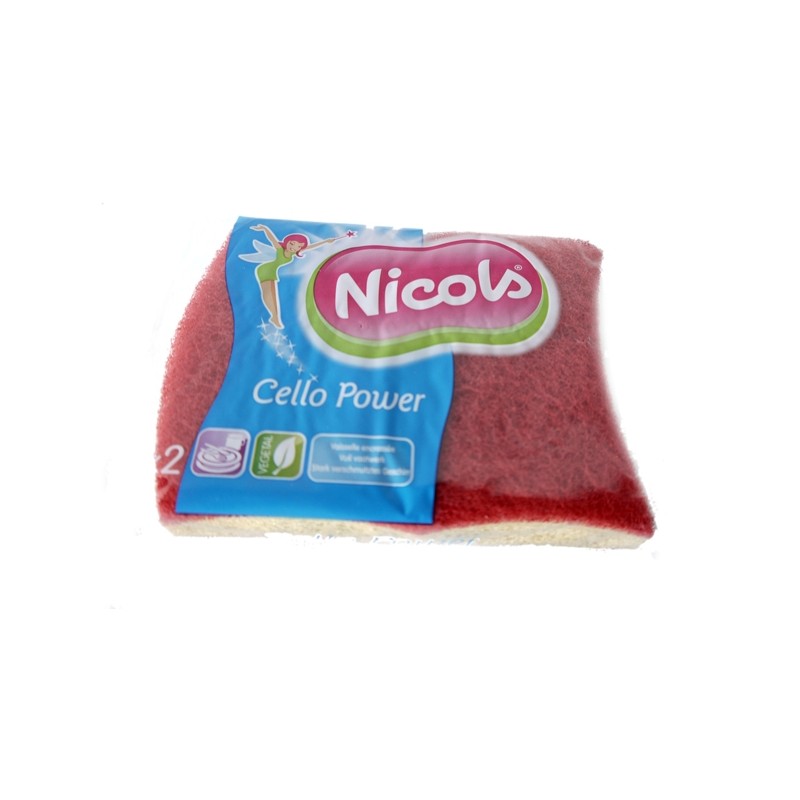 NICOLS CELLULOSE SCHUURSPONS CELLO POWER X 2