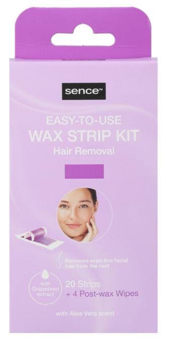 SENCE WAX STRIP KIT FACE 20 STRIPS + 4 POST WAX WIPES