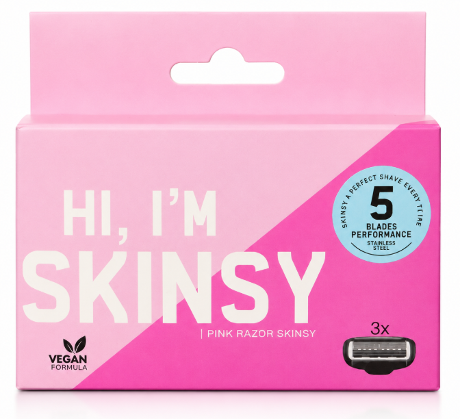 SKINSY SCHEERMES REFILL 3ST 5 BLADES PINK